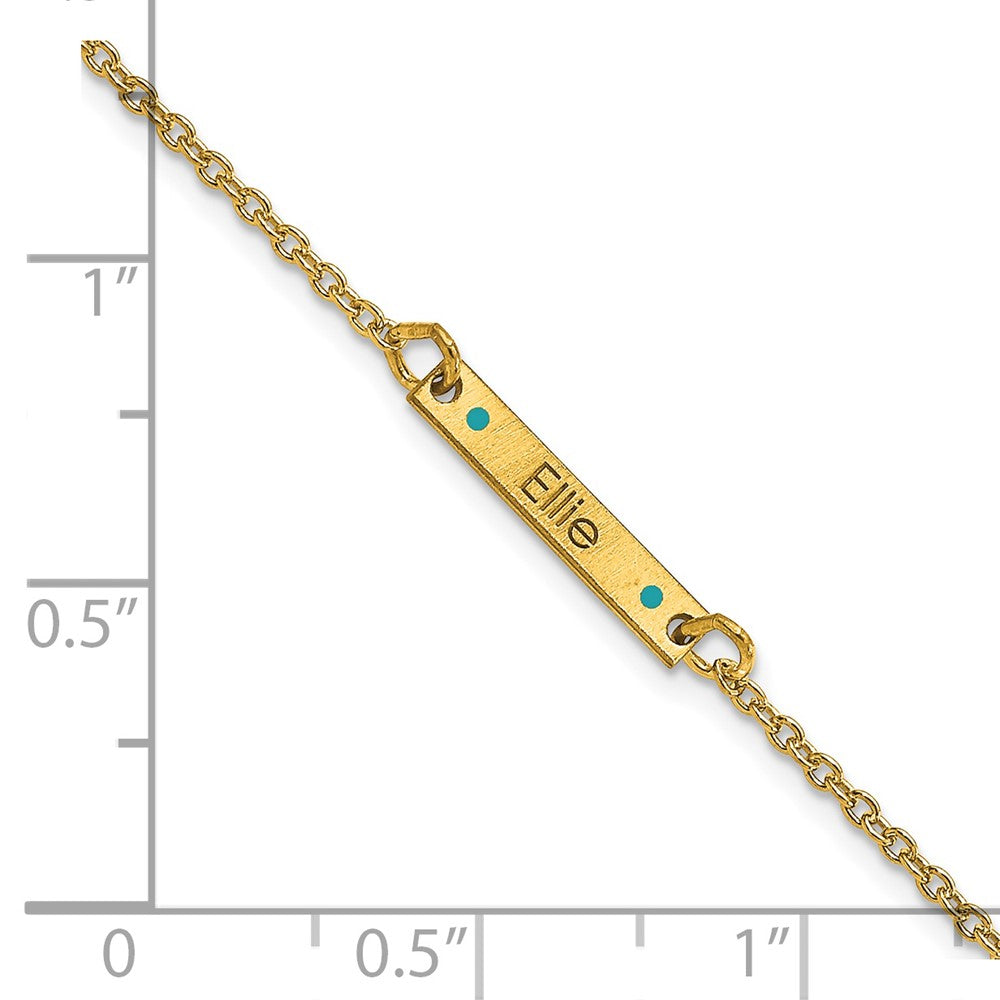 Gold Plated Brushed 1 Station Epoxy Dots Bracelet