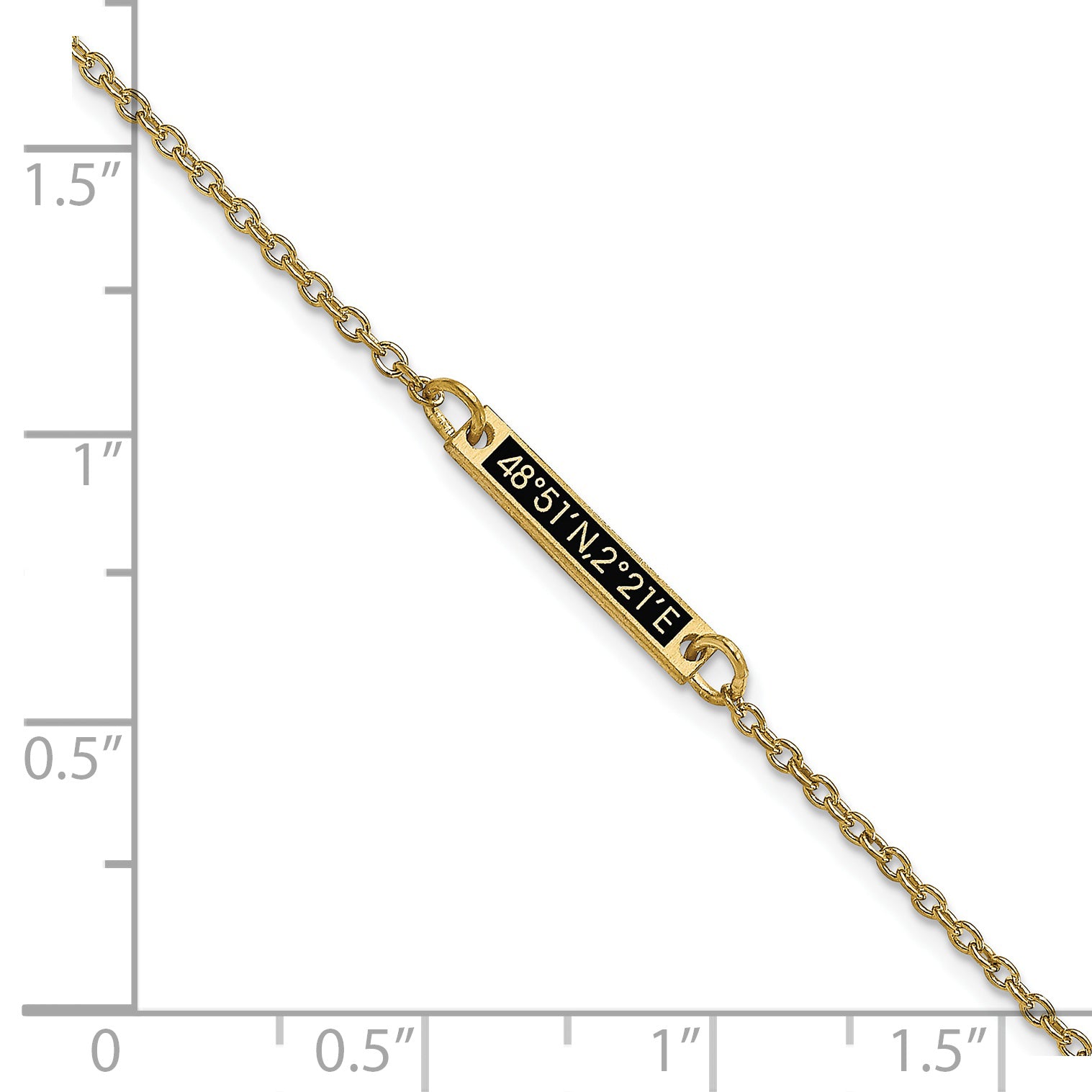 14K Yellow Gold Brushed 1 Station Epoxy Bracelet