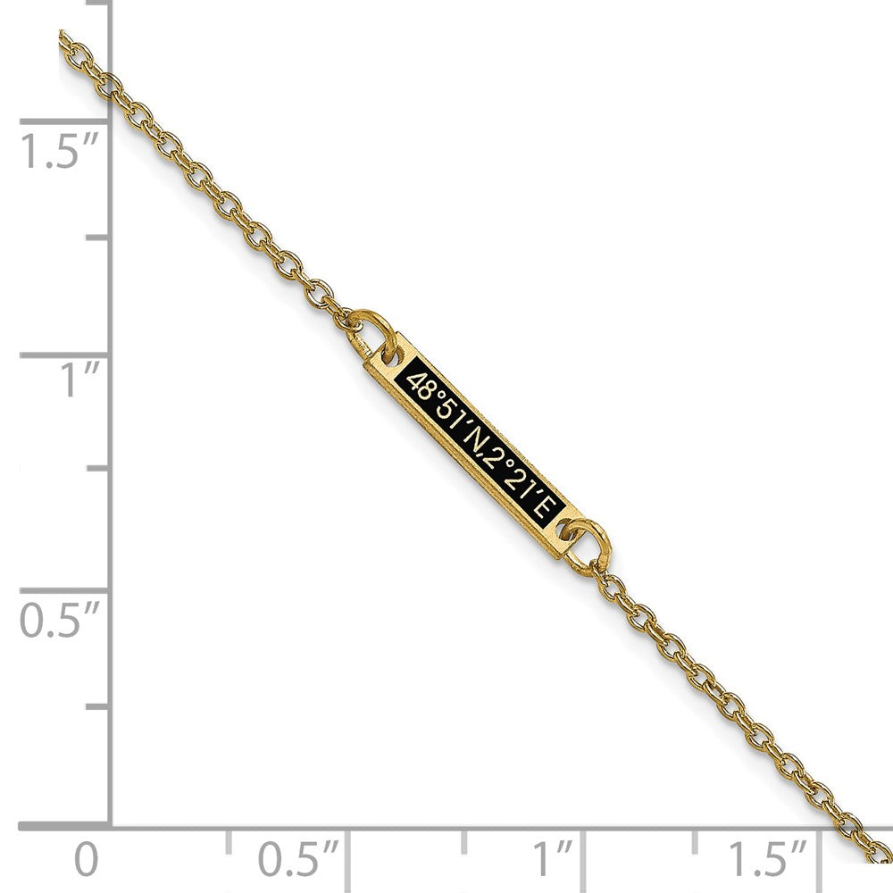 Gold Plated Sterling Silver/Gold Brushed 1 Station Epoxy Bracelet