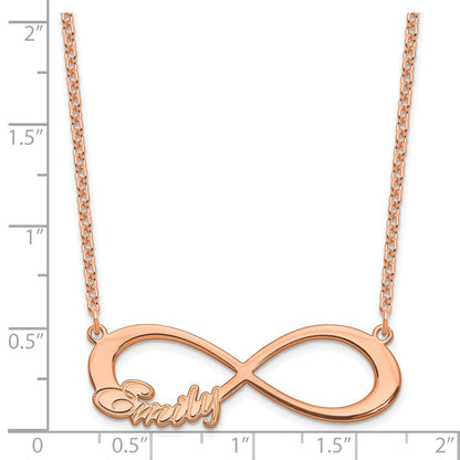 Rose Plated Sterling Silver/Rose 1 Name Infinity Necklace