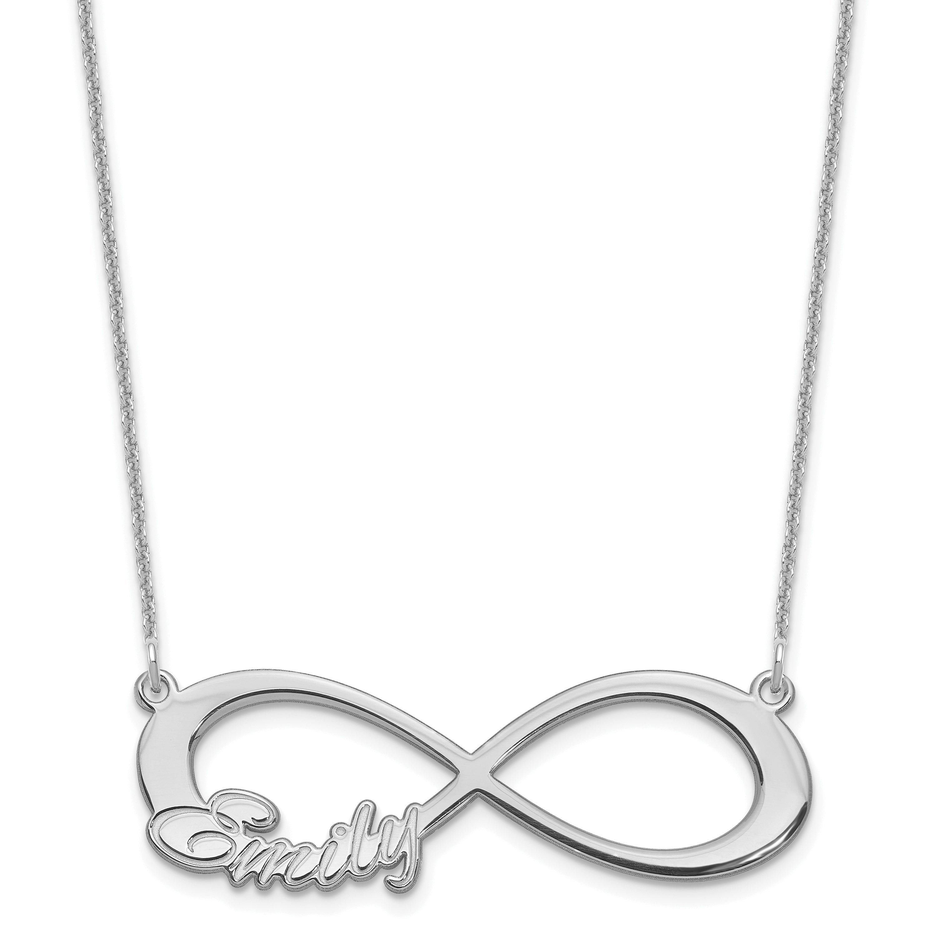 14K White Gold 1 Name Infinity Necklace