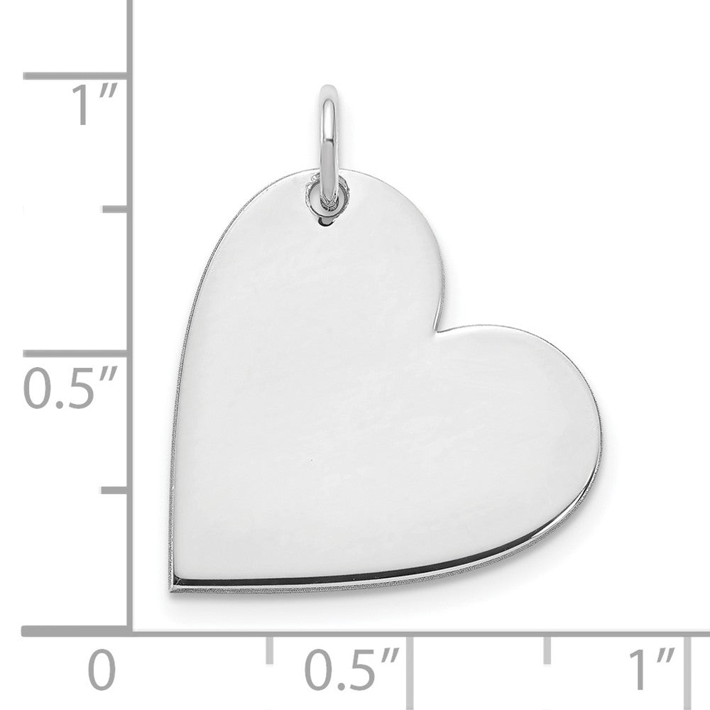 Sterling Silver Silver/Rhodium Plated Blank Heart Charm