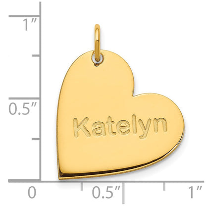 Gold Plated Sterling Silver/Gold Heart With Name Charm