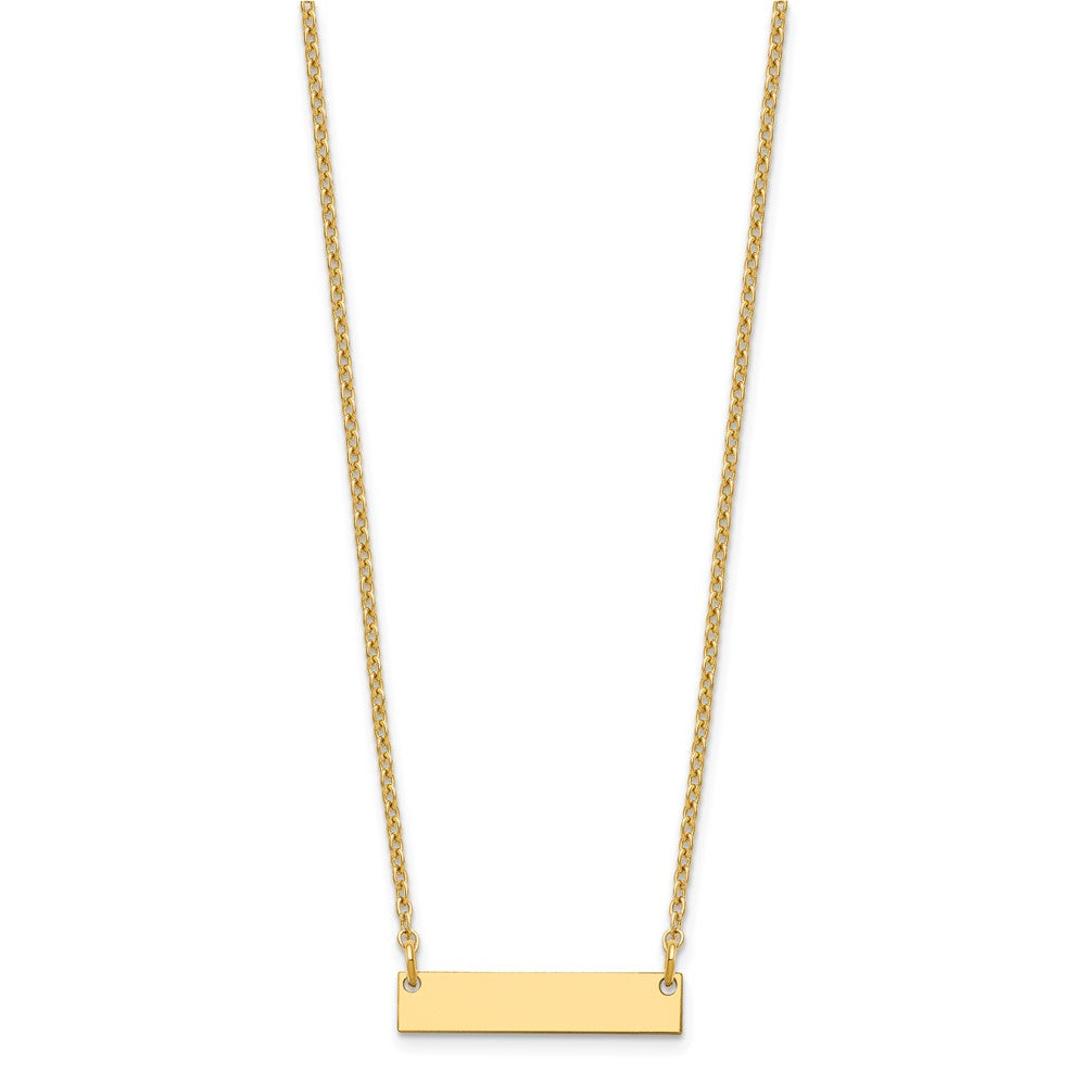 Gold Plated Sterling Silver/Gold Small Blank Bar Necklace