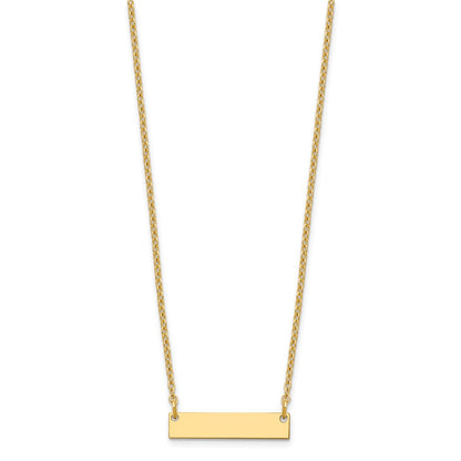 Gold Plated Sterling Silver/Gold Small Blank Bar Necklace