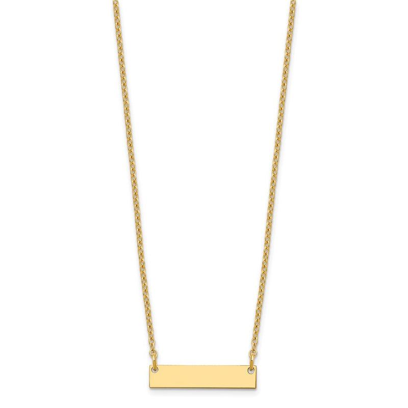 Gold Plated Sterling Silver/Gold Small Blank Bar Necklace