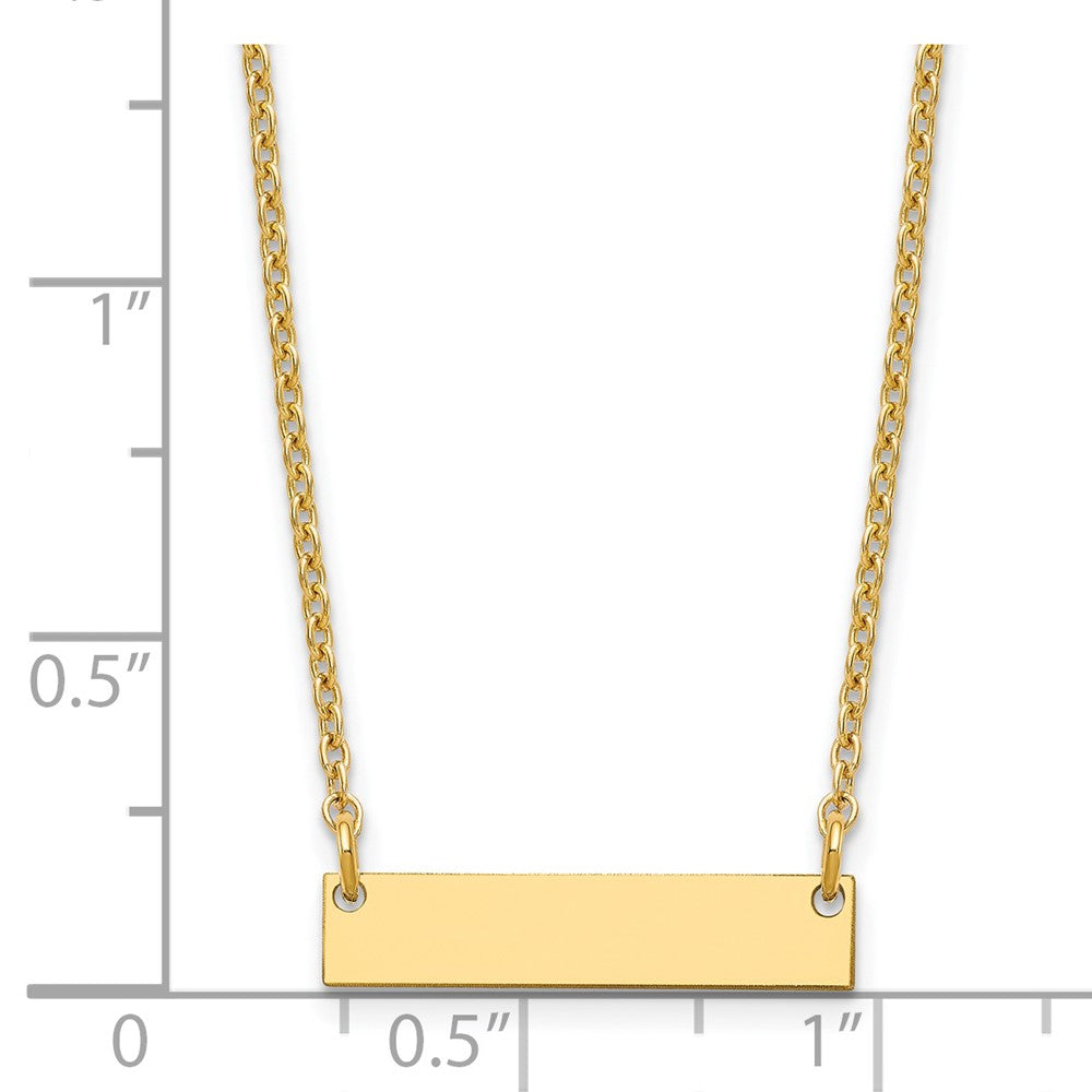 Gold Plated Sterling Silver/Gold Small Blank Bar Necklace