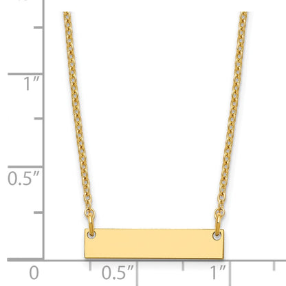 Gold Plated Sterling Silver/Gold Small Blank Bar Necklace