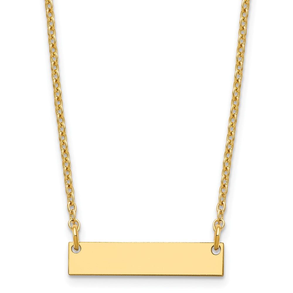 Gold Plated Sterling Silver/Gold Small Blank Bar Necklace
