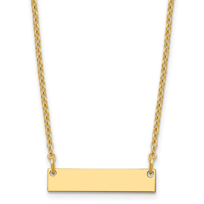 Gold Plated Sterling Silver/Gold Small Blank Bar Necklace