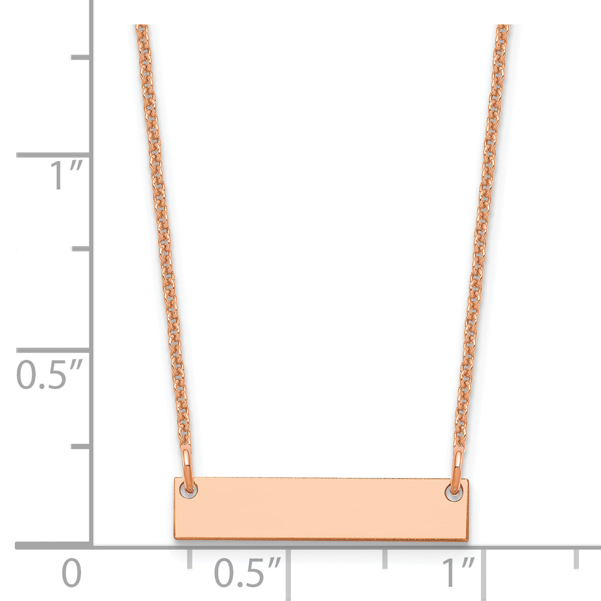 14K Rose Gold Small Blank Bar Necklace