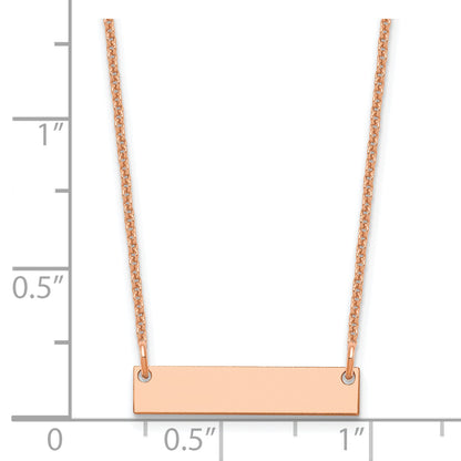 14K Rose Gold Small Blank Bar Necklace