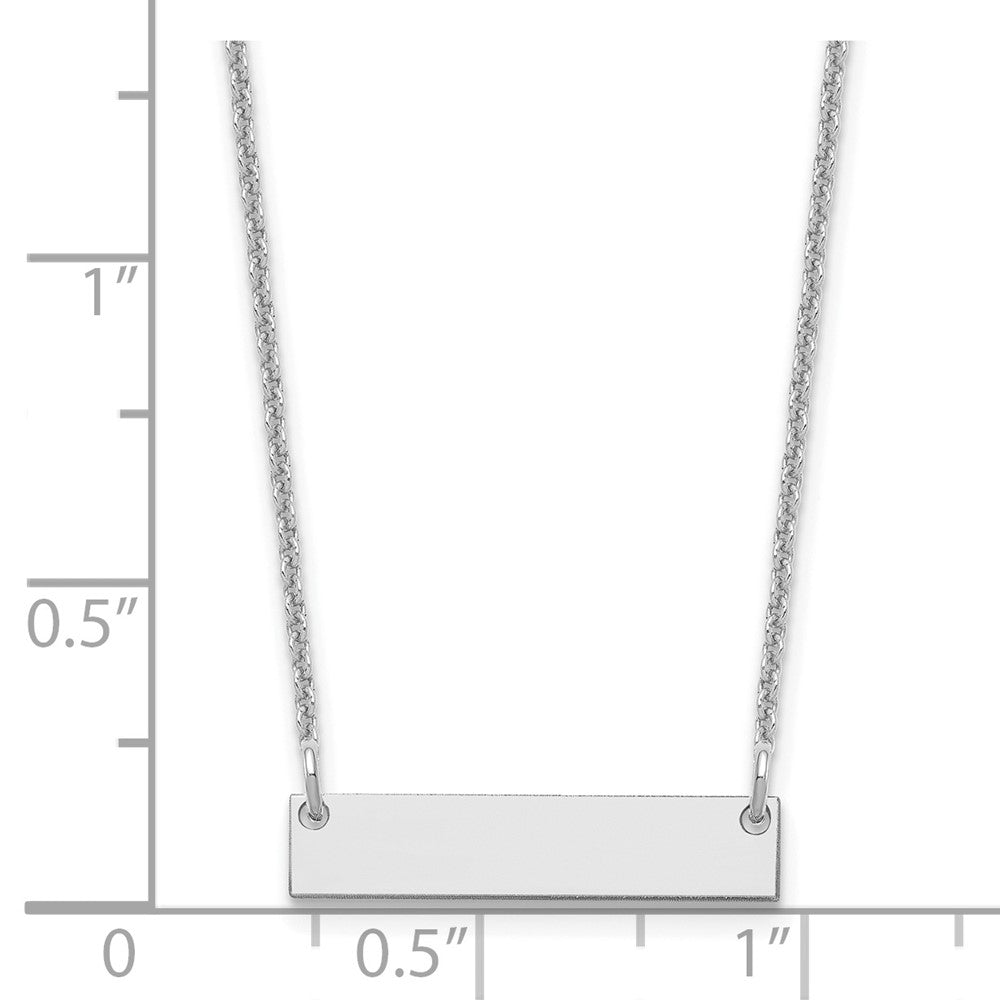 14K White Gold Small Blank Bar Necklace