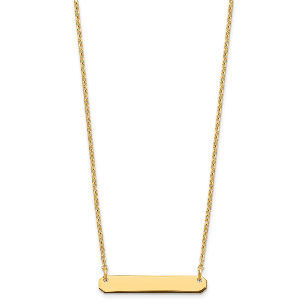 Gold Plated Sterling Silver/Gold Small Blank Bar Necklace