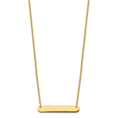 Gold Plated Sterling Silver/Gold Small Blank Bar Necklace