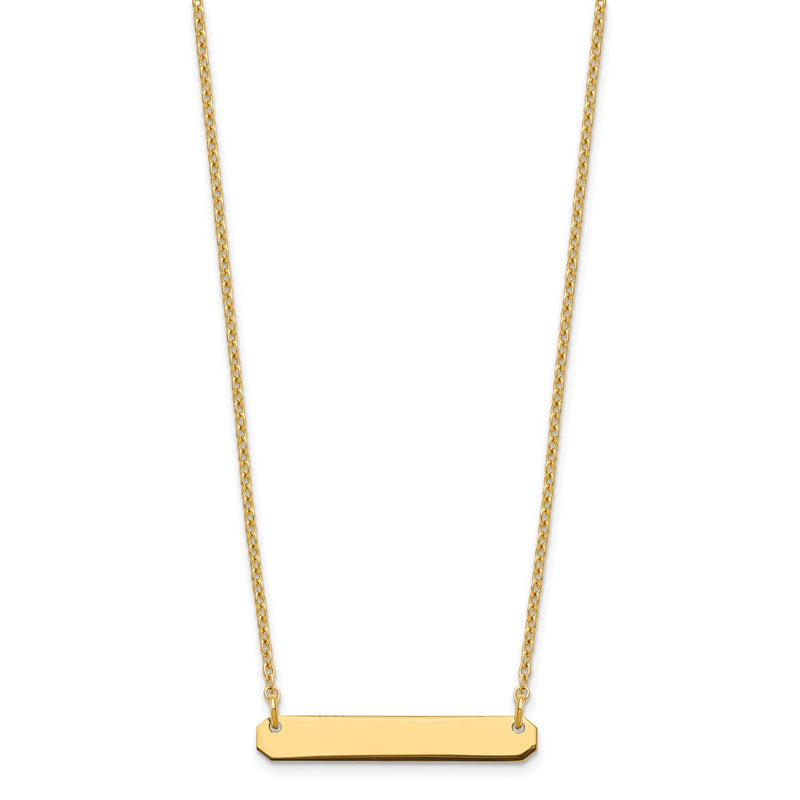 Gold Plated Sterling Silver/Gold Small Blank Bar Necklace