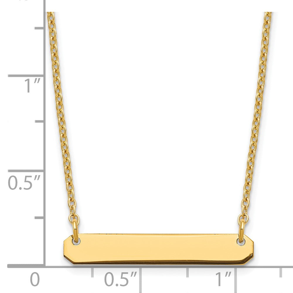 Gold Plated Sterling Silver/Gold Small Blank Bar Necklace