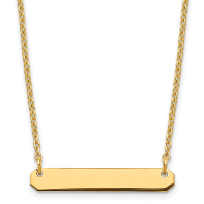 Gold Plated Sterling Silver/Gold Small Blank Bar Necklace