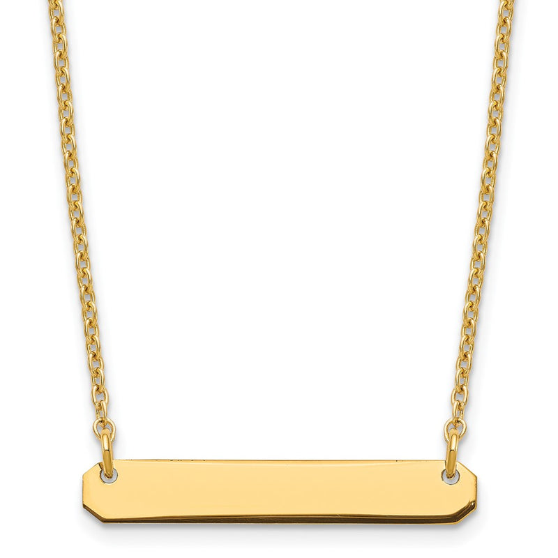 Gold Plated Sterling Silver/Gold Small Blank Bar Necklace
