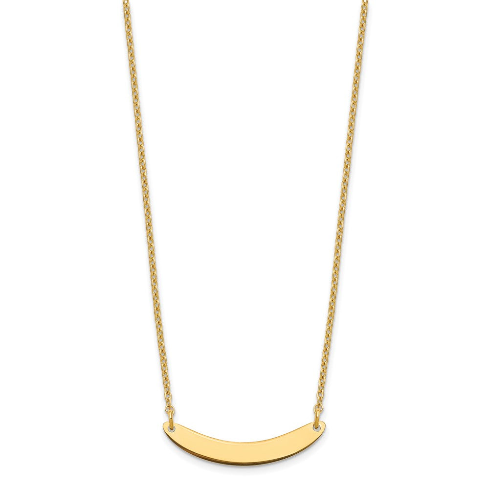 Gold Plated Sterling Silver/Gold Small Curved Blank Bar Necklace