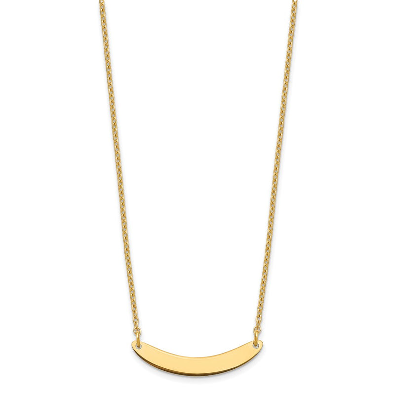 Gold Plated Sterling Silver/Gold Small Curved Blank Bar Necklace