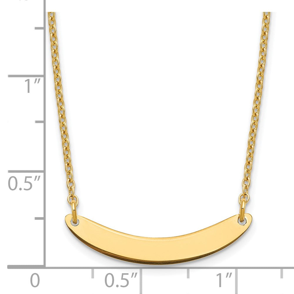 Gold Plated Sterling Silver/Gold Small Curved Blank Bar Necklace
