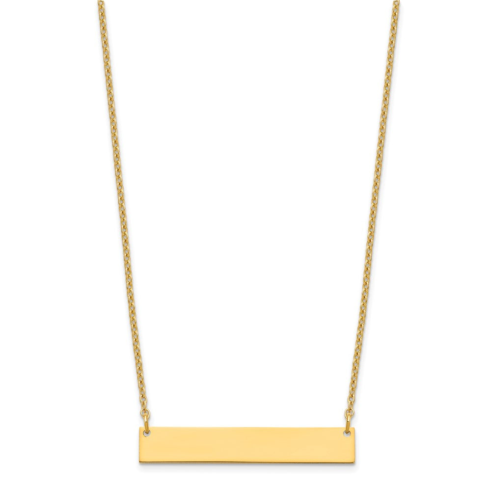 Gold Plated Sterling Silver/Gold Medium Blank Bar Necklace