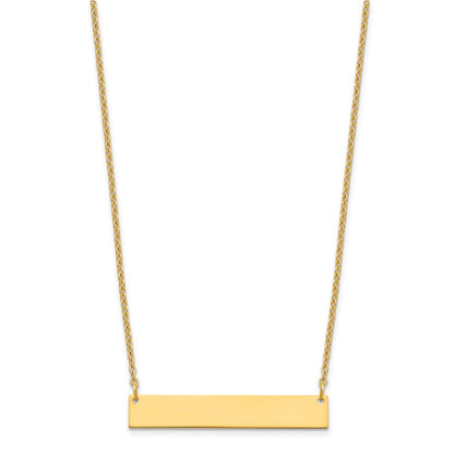 Gold Plated Sterling Silver/Gold Medium Blank Bar Necklace