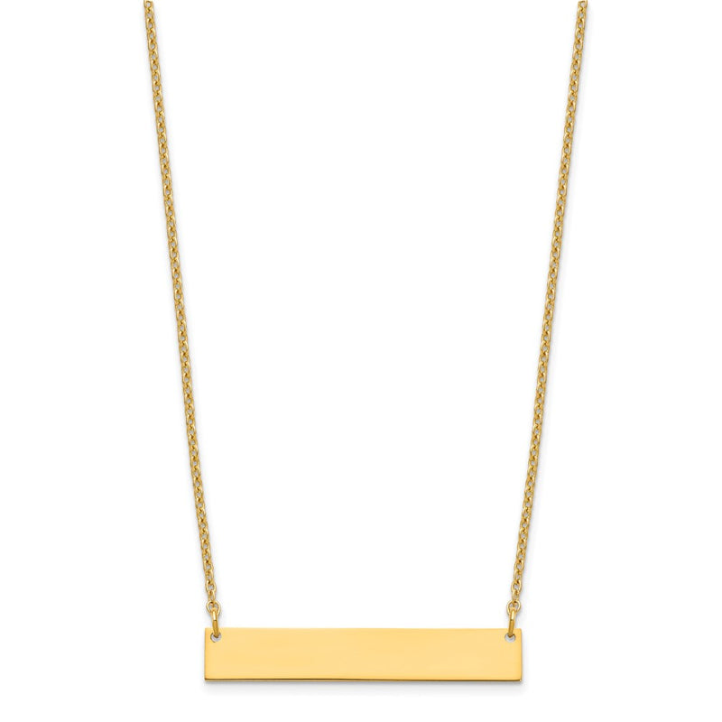 Gold Plated Sterling Silver/Gold Medium Blank Bar Necklace