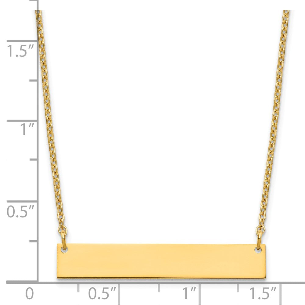 Gold Plated Sterling Silver/Gold Medium Blank Bar Necklace