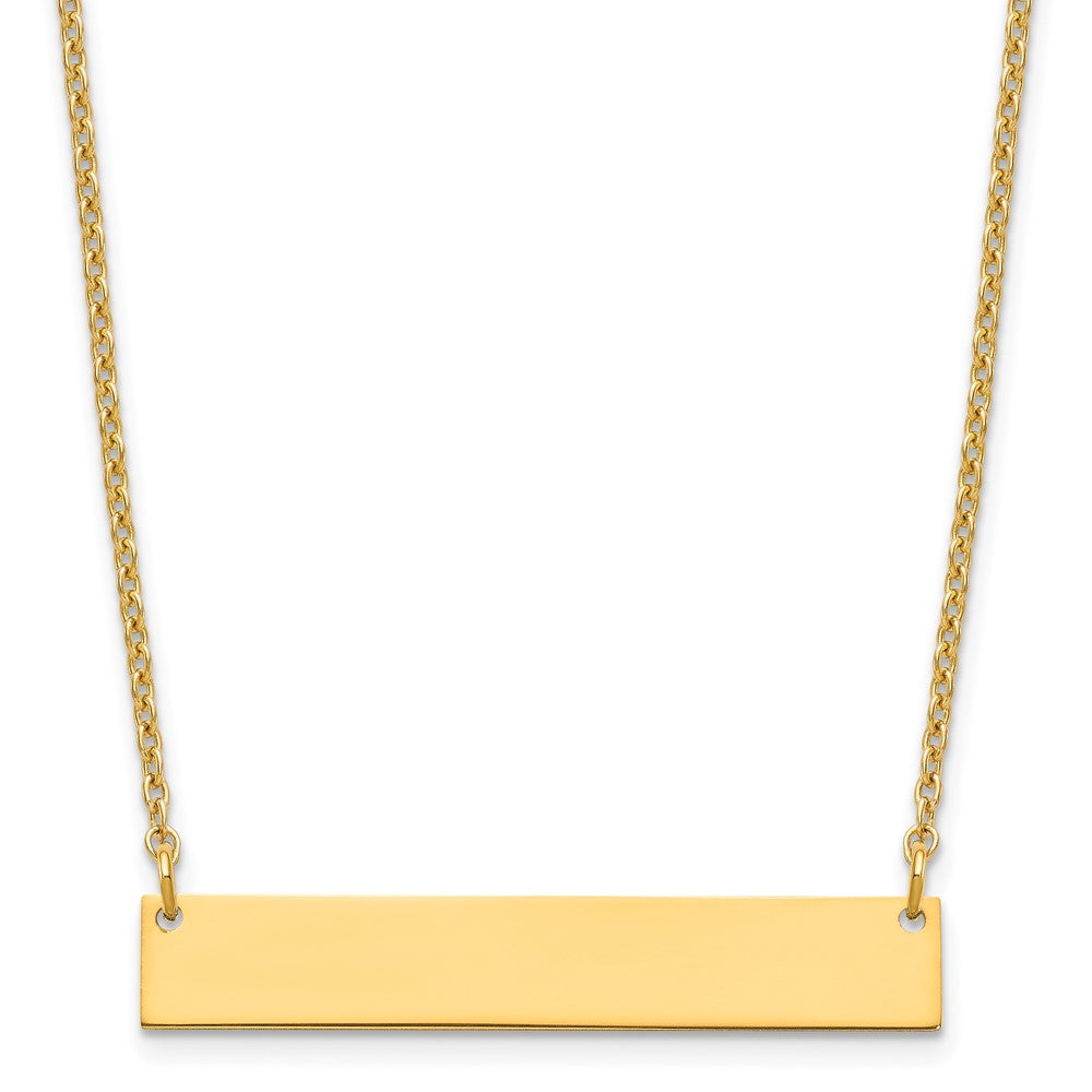 Gold Plated Sterling Silver/Gold Medium Blank Bar Necklace