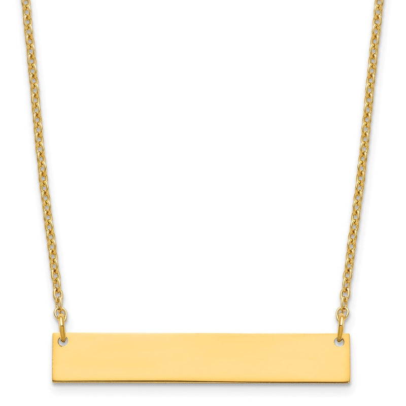 Gold Plated Sterling Silver/Gold Medium Blank Bar Necklace