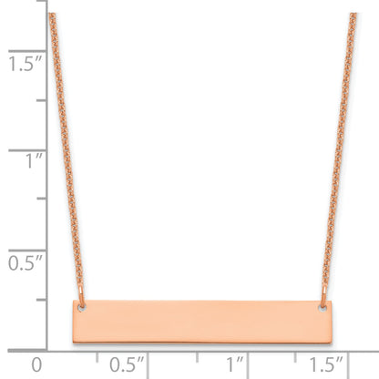 14K Rose Gold Medium Blank Bar Necklace