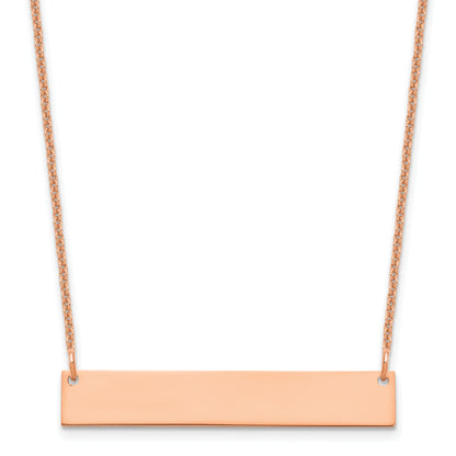 14K Rose Gold Medium Blank Bar Necklace