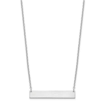 Sterling Silver Silver/Rhodium Plated Medium Blank Bar Necklace