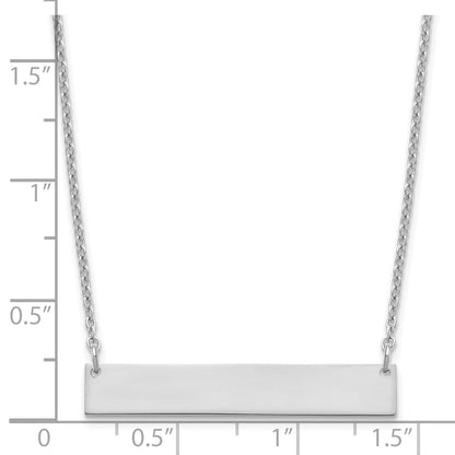 Sterling Silver Silver/Rhodium Plated Medium Blank Bar Necklace