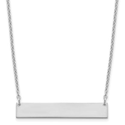 Sterling Silver Silver/Rhodium Plated Medium Blank Bar Necklace