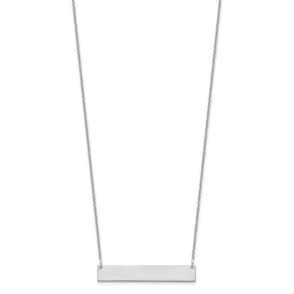 14K White Gold Medium Blank Bar Necklace
