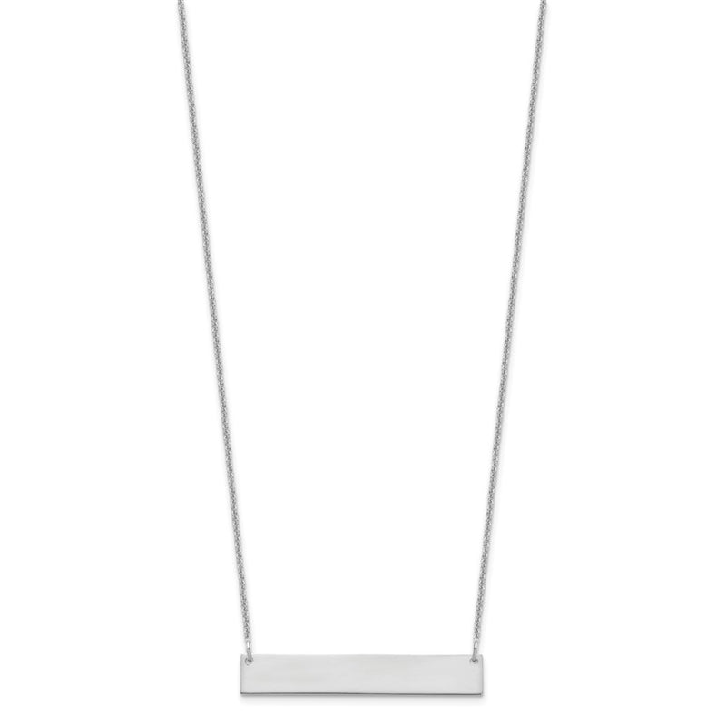 14K White Gold Medium Blank Bar Necklace