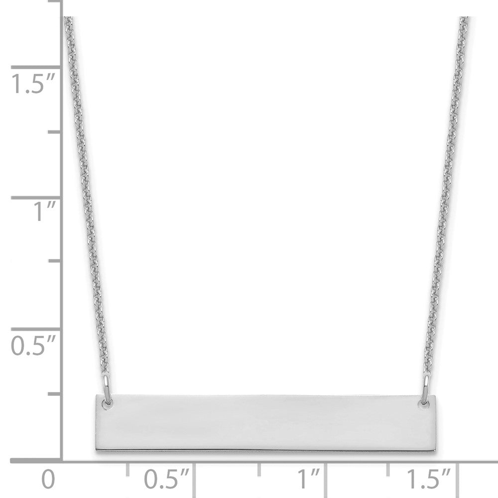 14K White Gold Medium Blank Bar Necklace