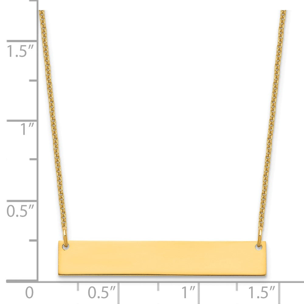 14K Yellow Gold Medium Blank Bar Necklace