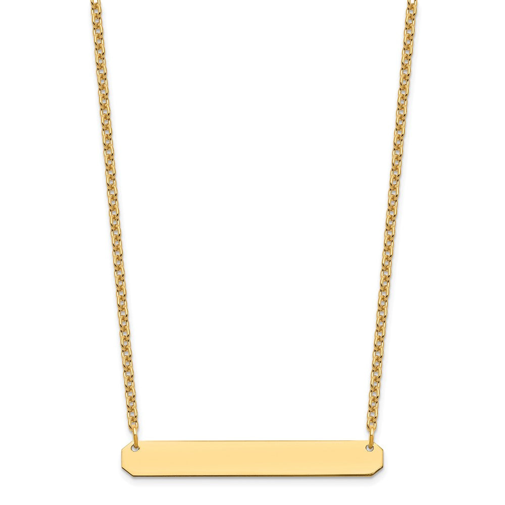 Gold Plated Sterling Silver/Gold Medium Blank Bar Necklace