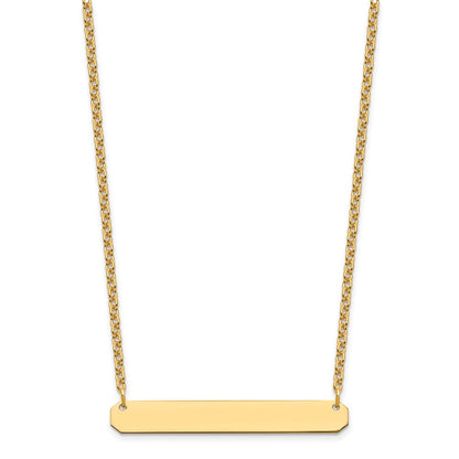 Gold Plated Sterling Silver/Gold Medium Blank Bar Necklace
