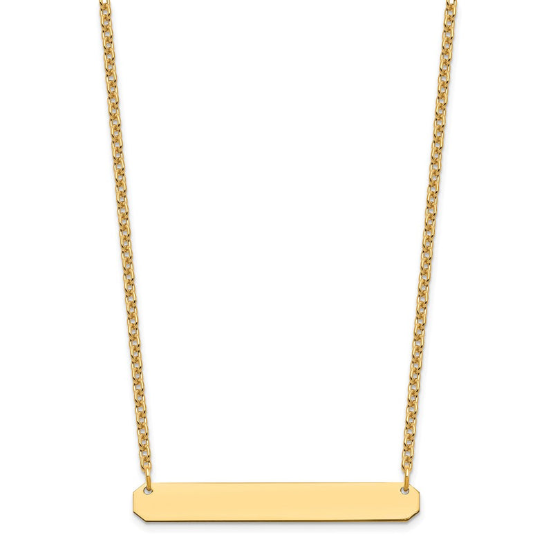 Gold Plated Sterling Silver/Gold Medium Blank Bar Necklace