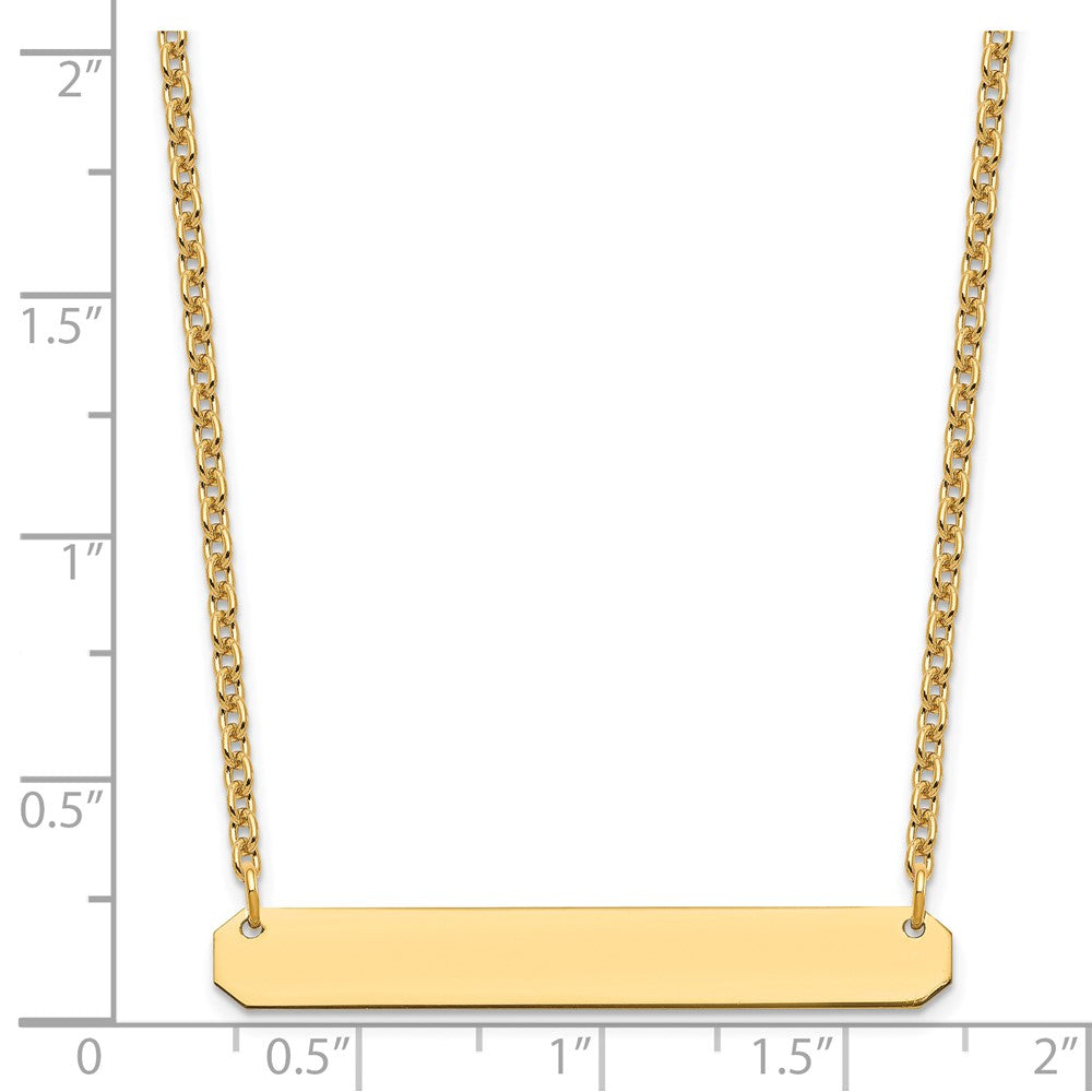 Gold Plated Sterling Silver/Gold Medium Blank Bar Necklace