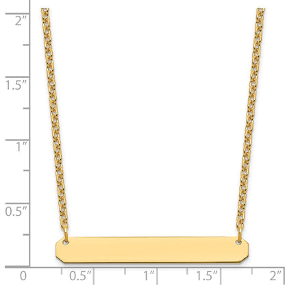 Gold Plated Sterling Silver/Gold Medium Blank Bar Necklace