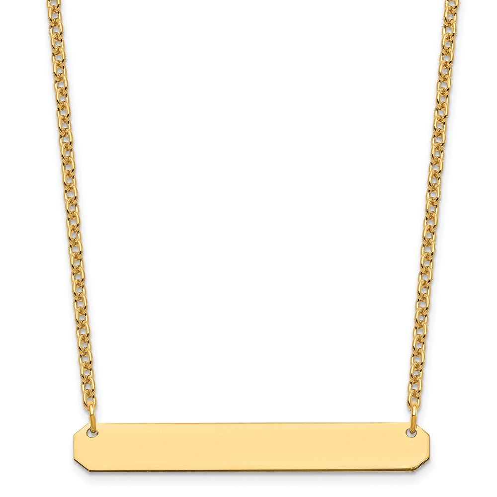 Gold Plated Sterling Silver/Gold Medium Blank Bar Necklace
