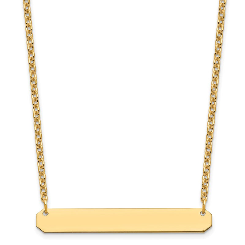 Gold Plated Sterling Silver/Gold Medium Blank Bar Necklace