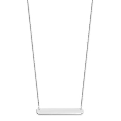 14K White Gold Medium Blank Bar Necklace
