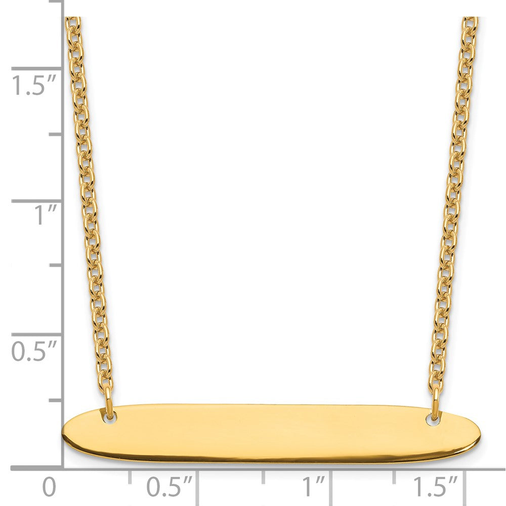 Gold Plated Sterling Silver/Gold Medium Oblong Blank Bar Necklace